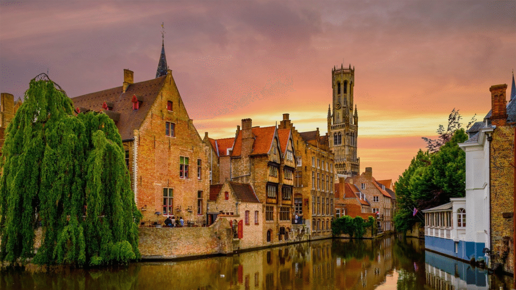 This pictures shows the city of Bruges which the author/founder of Kousain Private Limited went to see along with his friends.